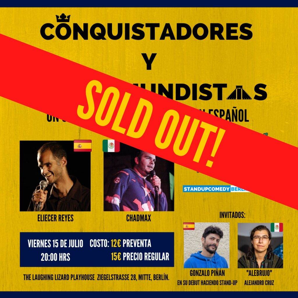 poster sold out de Conquistadores y tercermundistas stand up comedy en español